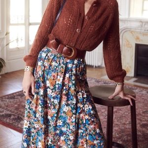 Sézane Nelly Skirt Fall colors Fr 38/US6